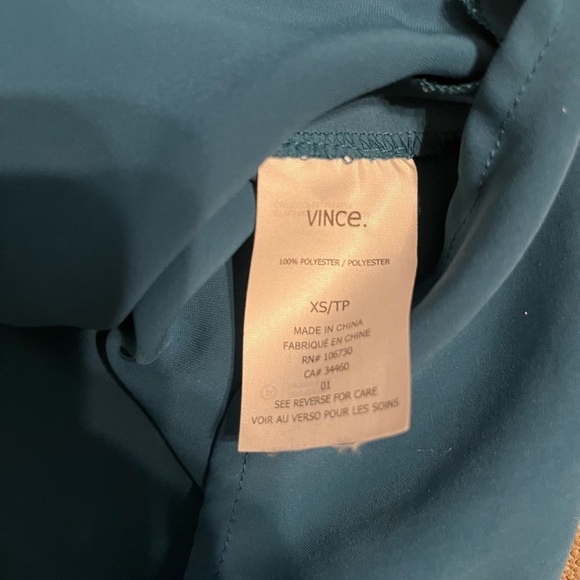 Vince Short Sleeve Shirt Dress Size X small blue/green summer beach vacation - Picture 4 of 7